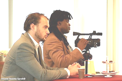 Dr Bikouta Nkaoulou filming during The Businessclub Oost-Groningen in october 3, 2014 (Photo by Ivonne Bouma Sprok).