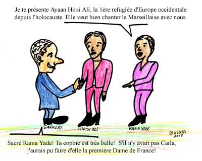 Nicolas Sarkozy, Hirsi Ali en Rama Yade