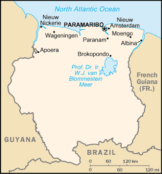 Suriname CIA_WFB_Map